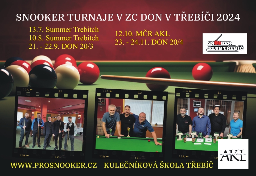 SNOOKER TURNAJE V ZC DON TŘEBÍČ